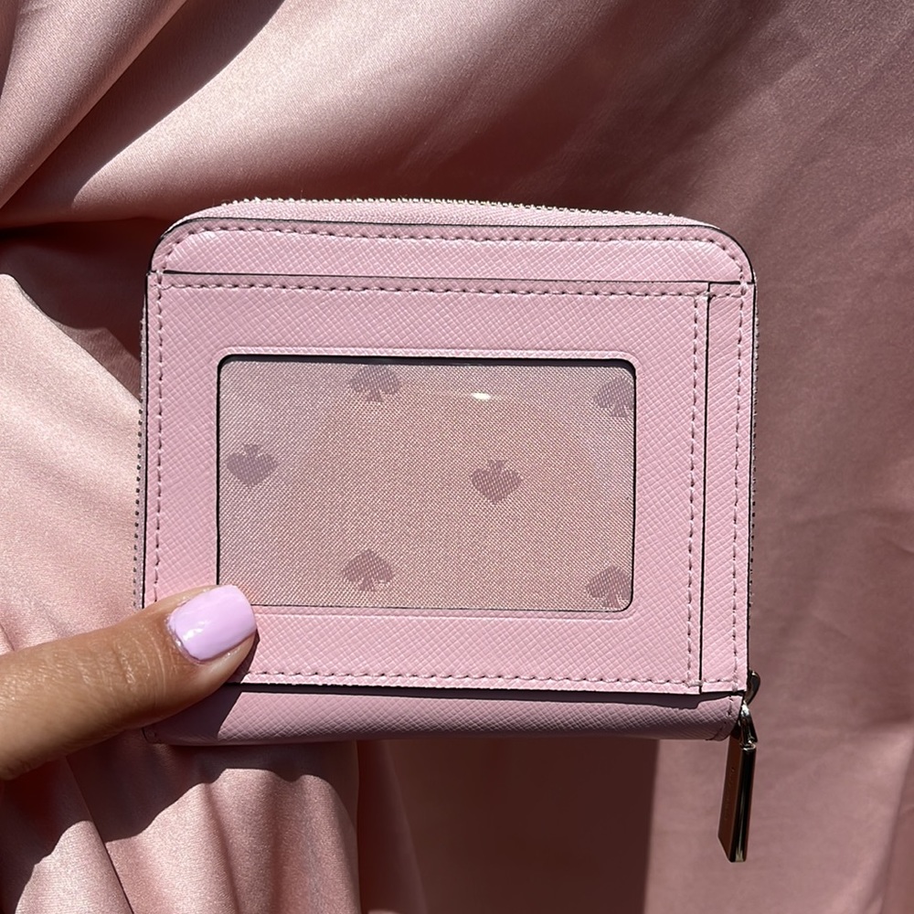 kate spade Pink Saffiano Leather Zip Wallet - Picture 2 of 5